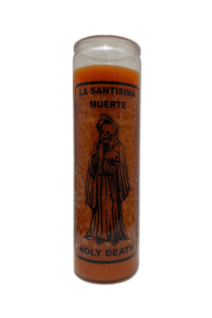 Veladora de la Santa Muerte Holy Death Orange color