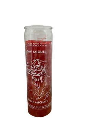 Veladora Religiosa de San Miguel Arcángel Roja