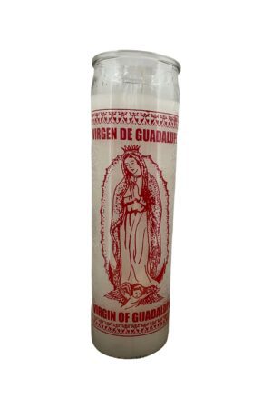 Veladora Religiosa Virgen de Guadalupe Blanca