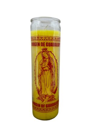 Veladora Religiosa Virgen de Guadalupe Amarilla